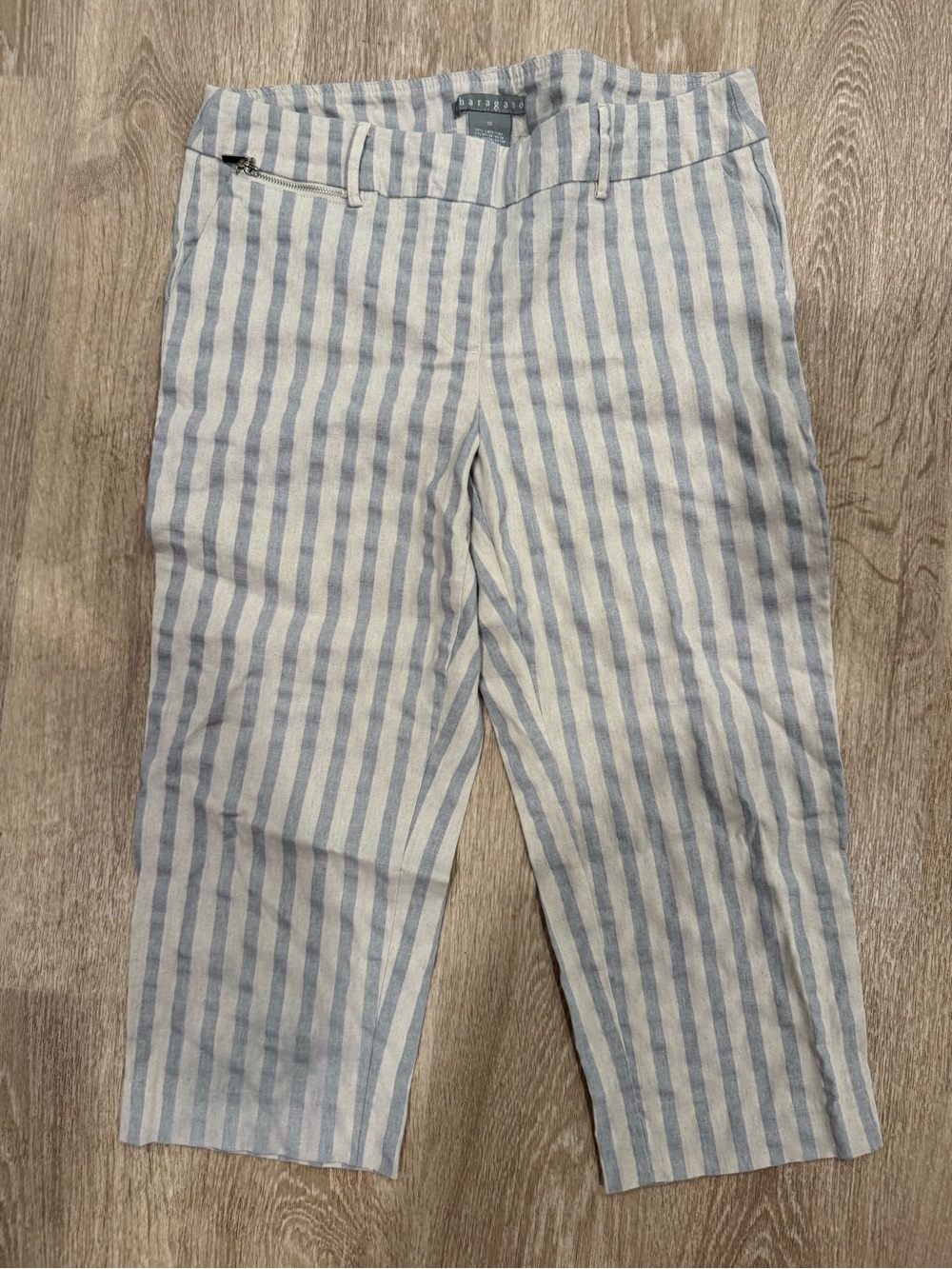 Sharagano Blue and White Striped Chinos